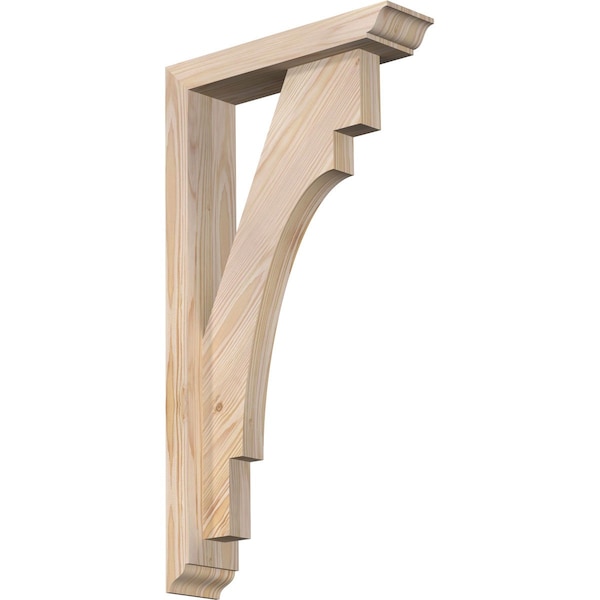 Ekena Millwork Merced Traditional Smooth Bracket w/ Offset Brace, Douglas Fir, 3 1/2"W x 14"D x 26"H BKT0402X14X26MRC01SDF - main